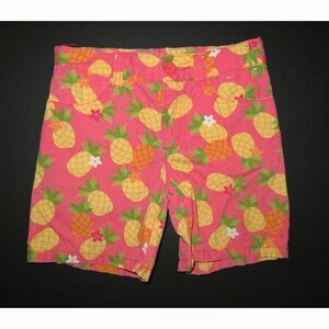 Gymboree girls coral pink yellow orange flower pineapple print bermuda shorts 5